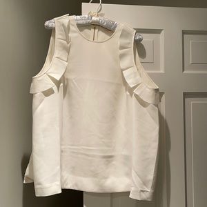 Beautiful Ted Baker ivory “cold shoulder” blouse.